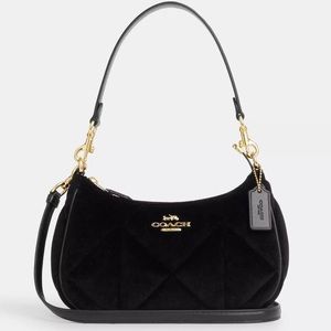 Coach Terri velvet shoulder bag with quilting